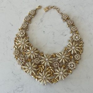 BCBGMAXAZRIA Floral Glass Stone Statement Necklace